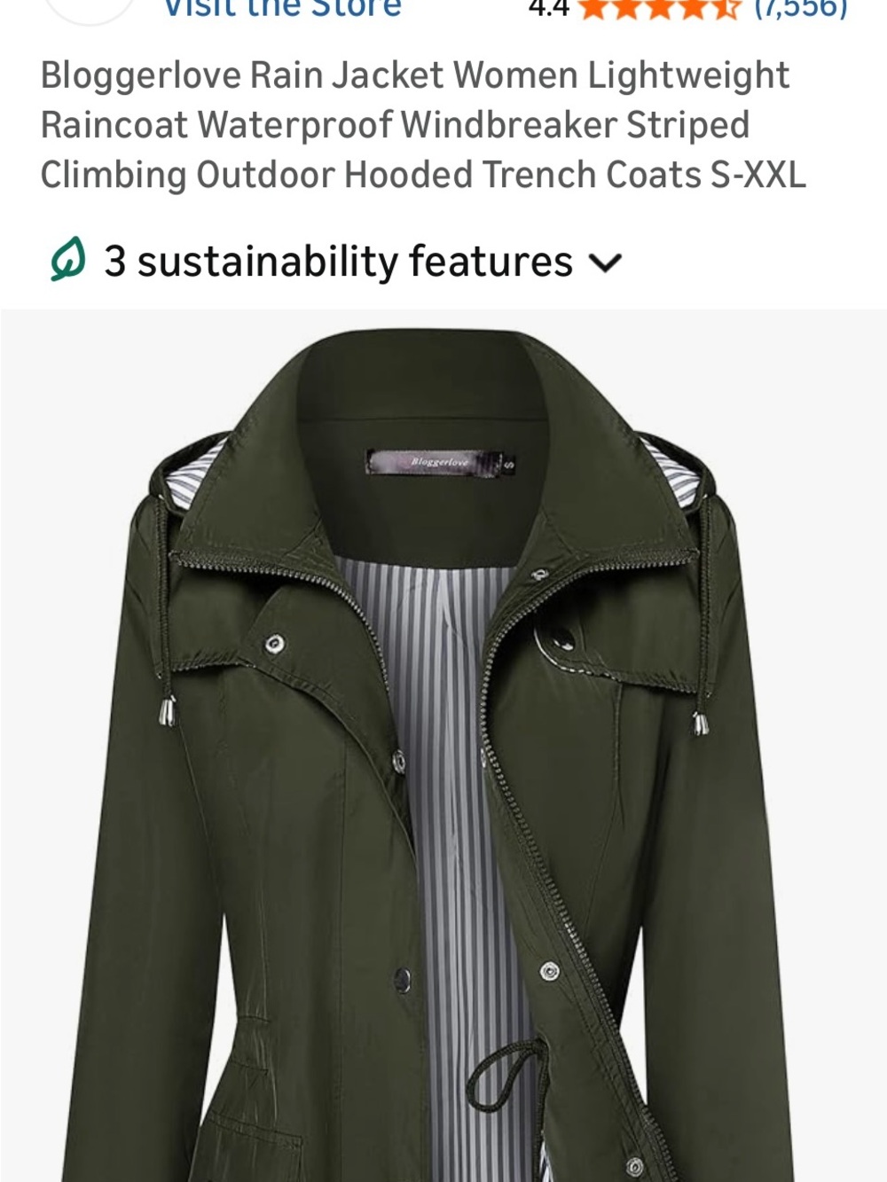 Olive Hooded Rain Coat for Women